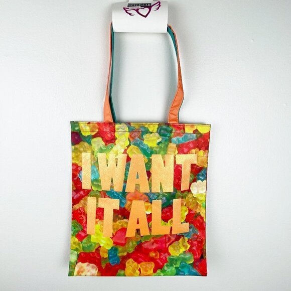 Fashion Angels Handbags - I Want It All Gummie Bears Vinyl Double Handle Tote Bag